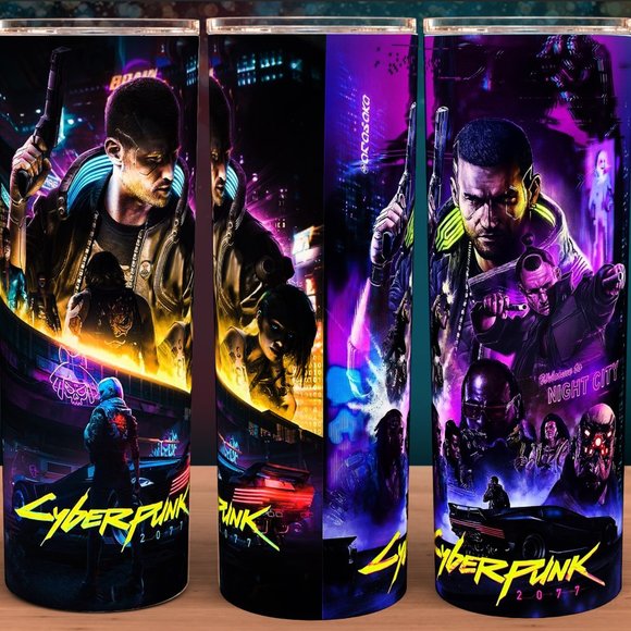 Glow in the Dark - Cyberpunk 2077 Welcome to Night City Tumbler 20oz - Picture 2 of 2